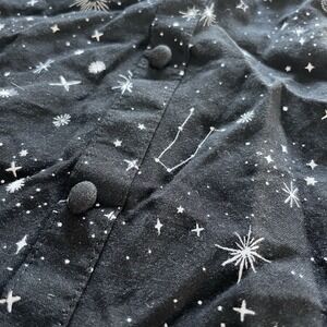 Celestial Star Constellation Print Button‎ Front Cami Tank Black Whimsigoth XL